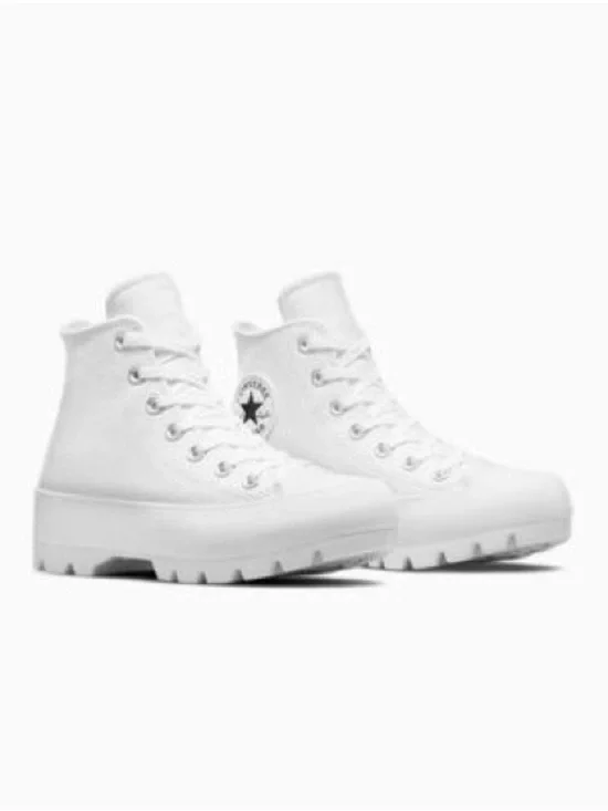 Converse High-Top Lugged Sole Sneakers - White - Picture 2 of 9